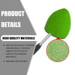 Couslcd Windshield Cleaner Tool - Portable Car Interior Window Cleaning Kit with Extendable Handle, 4 Microfiber Towel Pads, Auto Glass Wiper for Windshield, Universal for RV, SUV, Truck (Green)