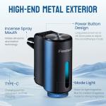 Featwell Car Air Freshener, Three Adjustable Modes Intelligent Car Aroma Diffuser, Rechargeable Car Aroma Diffuser, Black