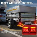 MEDAMOC Wireless Trailer Lights Magnetic, Car LED Magnetic Wireless Towing Tail Lights Waterproof Portable for Boat Truck Camper RV