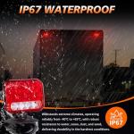 XYLOKTH Wireless Tail Lights for Trailer, Rechargeable Magnetic Tow Lights with Reverse Light, Wireless Brake Lights Kit with Adjustable Turn Signal for, Car, Boat, Trucks, RV