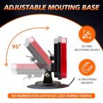 XYLOKTH Wireless Tail Lights for Trailer, Rechargeable Magnetic Tow Lights with Reverse Light, Wireless Brake Lights Kit with Adjustable Turn Signal for, Car, Boat, Trucks, RV