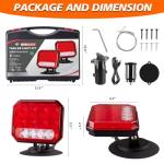 XYLOKTH Wireless Tail Lights for Trailer, Rechargeable Magnetic Tow Lights with Reverse Light, Wireless Brake Lights Kit with Adjustable Turn Signal for, Car, Boat, Trucks, RV