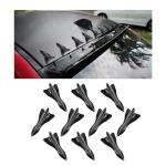 10PCS Car Diffuser Shark Fin Kit, Auto Air Vortex Generator Decoration Self-Adhesive Compatible with Spoiler Roof Wing Pointed, Bumper Exterior Accessories for SUV, Car (Black)