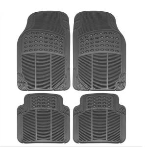 Car Floor Rubber Mats, All Weather, Durable,Universal fit 4-Piece Set for Sedans, Cars, SUVs, Trucks- Black