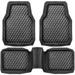 CAR PASS Heavy Duty Rubber Car Mats, Deep Dish All-Weather Floor Mat for Car Full Set Durable Anti-Slip 3D Rhombus Waterproof Trim to Fit Liner Universal Fit Automotive,Sedan,SUV,Truck, 3 Piece Black