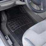 Car Floor Rubber Mats, All Weather, Durable,Universal fit 4-Piece Set for Sedans, Cars, SUVs, Trucks- Black