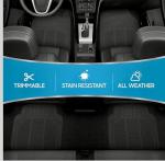 Car Floor Rubber Mats, All Weather, Durable,Universal fit 4-Piece Set for Sedans, Cars, SUVs, Trucks- Black