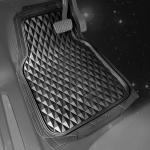 CAR PASS Heavy Duty Rubber Car Mats, Deep Dish All-Weather Floor Mat for Car Full Set Durable Anti-Slip 3D Rhombus Waterproof Trim to Fit Liner Universal Fit Automotive,Sedan,SUV,Truck, 3 Piece Black