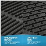 Car Floor Rubber Mats, All Weather, Durable,Universal fit 4-Piece Set for Sedans, Cars, SUVs, Trucks- Black