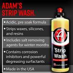Adam's Polishes Strip Car Wash Soap (16 oz) - Sealant & Wax Remover Shampoo Salt Remover, Presoak, & Acidic Wash | Thick Suds For Use Cleaning Kit, Foam Cannon, Foam Gun, Sponge, Mitt, Chamois