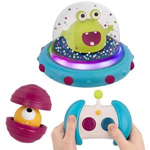 B. toys – Vehicle Bumper Space Car – Light – Up – Simple Remote Control Car for Toddlers with Alien Driver – Marky Mars – 12+ Months