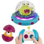 B. toys – Vehicle Bumper Space Car – Light – Up – Simple Remote Control Car for Toddlers with Alien Driver – Marky Mars – 12+ Months