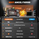 ANCEL OBD2 Scanner FX6100 Bidirectional Scan Tool, All Systems Car Scanner Diagnostic Tool with Active Test, 15+ Reset Services, Oil Light/EPB/BMS/ABS Bleeding/SAS Reset, CAN-FD, AutoVIN, Free Update