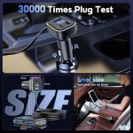 FARSENSE 115W 6-Port USB C Car Charger with PD Fast Charging & LED Display - Universal for iPhone, Samsung, iPad, Laptop