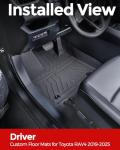 Car Floor Mats for Toyota RAV4: 2025 2024 2023 2022 2021 2020 2019, All Weather Rubber Floor Liners Custom Fit for Toyota RAV 4 Accessories Gas & Hybrid Model Front Rear Carpet 5 Seat SUV (3PCS Black)