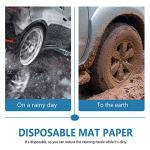 CHORMING White Car Paper Floor Mats : 50 Pcs Disposable Floor Cars Auto Vehicles Automotive Mat Covers Protector Detailing Detail Wash Temporary Sticky 16x20inch, fzp202