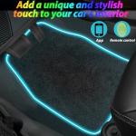 Soft Car Floor Mats With Led Strip Light, Universal Fit Black Automotive Carpet, App Control Interior Car Lights Floor Mats, Anti-Slip Waterproof RGB Car Decor Accessories For SUV, Trucks, Sedan,Jeeps