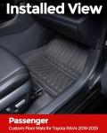 Car Floor Mats for Toyota RAV4: 2025 2024 2023 2022 2021 2020 2019, All Weather Rubber Floor Liners Custom Fit for Toyota RAV 4 Accessories Gas & Hybrid Model Front Rear Carpet 5 Seat SUV (3PCS Black)