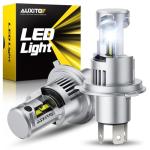 AUXITO 9003 LED Bulb H4 Bulbs, 44000LM Brighter Ultra-Bright, Plug N Play, Long Lifespan, No Flicker, 99% Compatibility, 2PCS