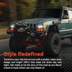 TRUE MODS 7x6 5x7 H6054 Black LED Headlights H4 2B1 Sealed Beam Replacement Head Lamp for Jeep Wrangler YJ Cherokee XJ Chevy Express Ford Econoline Van GMC Savana Nissan D21 Toyota Pickup Trucks Cars