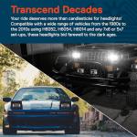 TRUE MODS 7x6 5x7 H6054 Black LED Headlights H4 2B1 Sealed Beam Replacement Head Lamp for Jeep Wrangler YJ Cherokee XJ Chevy Express Ford Econoline Van GMC Savana Nissan D21 Toyota Pickup Trucks Cars