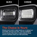 TRUE MODS 7x6 5x7 H6054 Black LED Headlights H4 2B1 Sealed Beam Replacement Head Lamp for Jeep Wrangler YJ Cherokee XJ Chevy Express Ford Econoline Van GMC Savana Nissan D21 Toyota Pickup Trucks Cars