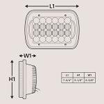 TRUE MODS 7x6 5x7 H6054 Black LED Headlights H4 2B1 Sealed Beam Replacement Head Lamp for Jeep Wrangler YJ Cherokee XJ Chevy Express Ford Econoline Van GMC Savana Nissan D21 Toyota Pickup Trucks Cars