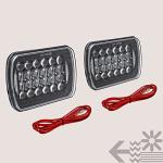 TRUE MODS 7x6 5x7 H6054 Black LED Headlights H4 2B1 Sealed Beam Replacement Head Lamp for Jeep Wrangler YJ Cherokee XJ Chevy Express Ford Econoline Van GMC Savana Nissan D21 Toyota Pickup Trucks Cars