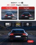 Dash Cam Front and Rear: 4K+1080P+1080P 3 Channel Dash Camera for Cars, STARVIS 2 Sensor Dash Camera with HDR Night Vision, 24H Parking Mode Car Camera with GPS, Free 64GB Card