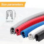 Osilly Car Door Edge Guards, 16Ft Rubber Seal Car Door Edge Trim, U Shape Door Edge Protector Guard, Aluminum Weather Proofing Automotive Door Edge Molding Protection for Most Car (Black)