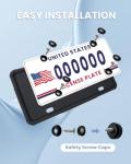 2 Pack Silicone License Plate Frames Black, Car Plate Frame Holder, Universal US Front & Rear Truck Frame Protector Mounting Kit Accessories, Rust Proof, Rattle Proof, Weather Proof (Black)
