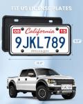 2 Pack Silicone License Plate Frames Black, Car Plate Frame Holder, Universal US Front & Rear Truck Frame Protector Mounting Kit Accessories, Rust Proof, Rattle Proof, Weather Proof (Black)
