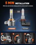 forenner 9005/HB3 Light Bulb, Surper Brighter 6500K Cool White Fog Light Bulbs, Plug-N-Play,1:1 Halogen Fit, Easy Installation, Pack of 2