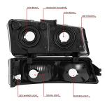 DNA MOTORING Pair Headlight Assembly Compatible with 2003-2006 Chevy Silverado 1500 2500 3500 1500 HD 2500 HD Avalanche 1500 2500, w/o Factory Cladding, Chrome/Amber, HL-OH-CS03-4P-CH-AM