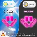 Luminous Tire Valve Stem Caps for Car, 5PCS Fluorescent Glow in The Dark Air Caps Cover, Illuminated Corrosion Resistant Tire Pressure Caps, Universal for Cars, Trucks, SUVs, Motorcycles, Bikes (Pink)