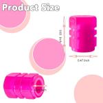 Luminous Tire Valve Stem Caps for Car, 5PCS Fluorescent Glow in The Dark Air Caps Cover, Illuminated Corrosion Resistant Tire Pressure Caps, Universal for Cars, Trucks, SUVs, Motorcycles, Bikes (Pink)