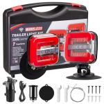 XYLOKTH USB-C Wireless Trailer Lights Kit with Reverse, IP67 Waterproof Magnetic LED Tow Light for Towing, Tail, Brake, Turn Signal for Car, Boat, Camper, RV