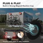 NeaLia Wireless Trailer Lights 110° Rotatable, Magnetic LED Trailer Light for Towing Truck RV, Rechargeable Tail Tow Lights Kit for Camper Boat Caravan Turn Signal Brake Reverse Stop, IP67 Waterproof