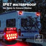 NeaLia Wireless Trailer Lights 110° Rotatable, Magnetic LED Trailer Light for Towing Truck RV, Rechargeable Tail Tow Lights Kit for Camper Boat Caravan Turn Signal Brake Reverse Stop, IP67 Waterproof