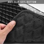 CAR PASS Bling Leather Car Mats Shining Diamond Floor Mats Crystal Rhinestone Sparkly Glitter Carpet Anti-Slip Waterproof Pad Universal Fit Automotive SUV, Sedan, Van, 5pcs Girl Women, Black Silver