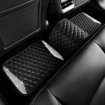 CAR PASS Bling Leather Car Mats Shining Diamond Floor Mats Crystal Rhinestone Sparkly Glitter Carpet Anti-Slip Waterproof Pad Universal Fit Automotive SUV, Sedan, Van, 5pcs Girl Women, Black Silver