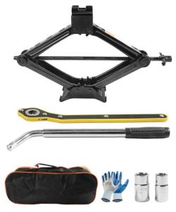 Bylikeho Scissor Jack Lift - 2 Ton Car Tire Jack Tool, Universal Emergency Kit with Lug Wrench, Portable Tire Changing Kit for Car, Truck, SUV