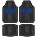 MOTOR TREND DualFlex™ Rubber Car Floor Mats All Weather Waterproof 4-Piece Sporty Two-Tone Design Car Mats Full Set - Universal Trim-to-Fit Floor Mats for Car, SUV, & Trucks - Car Carpet Protector