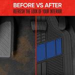 MOTOR TREND DualFlex™ Rubber Car Floor Mats All Weather Waterproof 4-Piece Sporty Two-Tone Design Car Mats Full Set - Universal Trim-to-Fit Floor Mats for Car, SUV, & Trucks - Car Carpet Protector