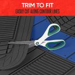 MOTOR TREND DualFlex™ Rubber Car Floor Mats All Weather Waterproof 4-Piece Sporty Two-Tone Design Car Mats Full Set - Universal Trim-to-Fit Floor Mats for Car, SUV, & Trucks - Car Carpet Protector