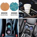 Frienda 14 Pcs Baja Car Seat Covers Full Set Multicolor Stripe Boho Print Steering Wheel Cover Seat Belt Cover Crystal Hanging Ornament Car Holders Fits (Stripe Style)