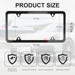 LivTee 4 Holes Stainless Steel License Plate Frames, 2 PCS Car Licence Plate Covers, Automotive Exterior Accessories Slim Design with Bolts Washer Caps for US Vehicles, Black