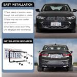 LivTee 4 Holes Stainless Steel License Plate Frames, 2 PCS Car Licence Plate Covers, Automotive Exterior Accessories Slim Design with Bolts Washer Caps for US Vehicles, Black