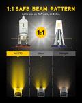 AUXITO 9006 HB4 LED Fog Light Bulbs, 3000K Amber Yellow, 6000 LM High Brightness, 30W Play and Plug, Super Penetration with 12 CSP Chips, Waterproof, DRL Bulbs Replacement for Cars, Pack of 2