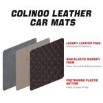 COLINOO Luxury Leather Car Mats Universal Fit Car Floor Mats All Weather Car Mats Full Set for Car SUV Van & Truck